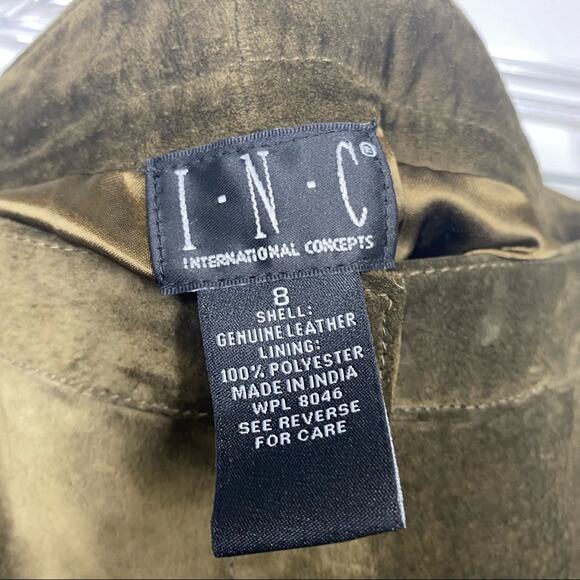 VINTAGE Genuine Leather Suede Brown 90s INC 8 - Picture 5 of 7